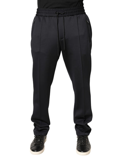 Pantalon de jogging skinny en polyester noir Dolce &amp; Gabbana