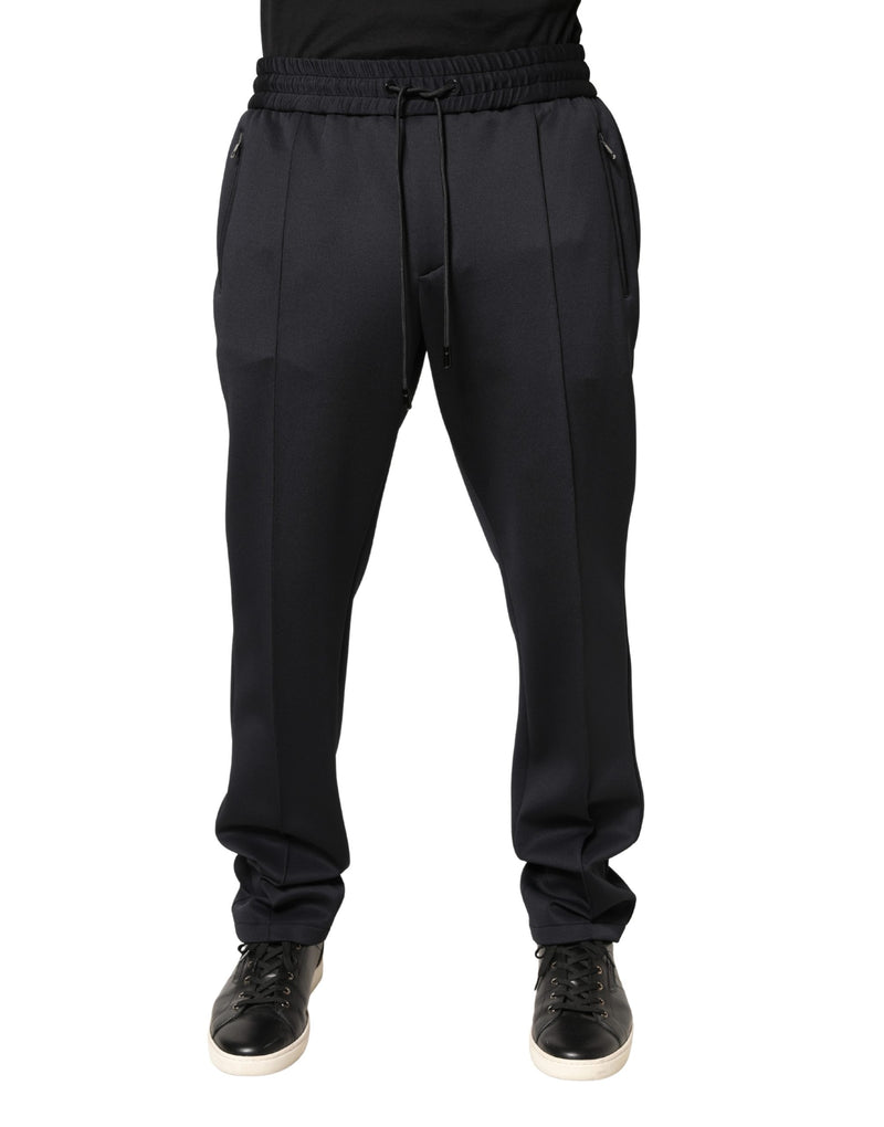 Pantalon de jogging skinny en polyester noir Dolce &amp; Gabbana