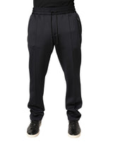 Pantalon de jogging skinny en polyester noir Dolce &amp; Gabbana