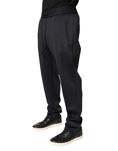 Pantalon de jogging skinny en polyester noir Dolce &amp; Gabbana