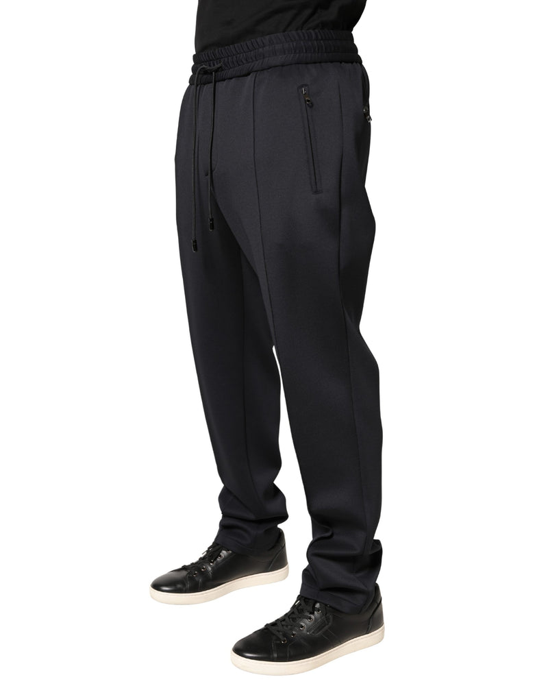 Pantalon de jogging skinny en polyester noir Dolce &amp; Gabbana