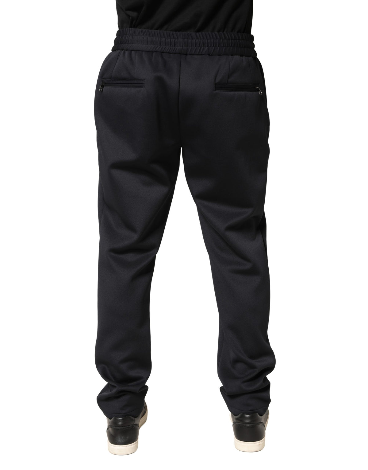 Pantalon de jogging skinny en polyester noir Dolce &amp; Gabbana