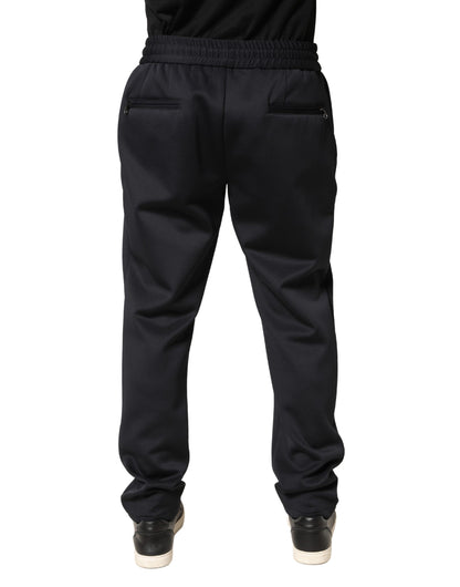 Pantalon de jogging skinny en polyester noir Dolce &amp; Gabbana