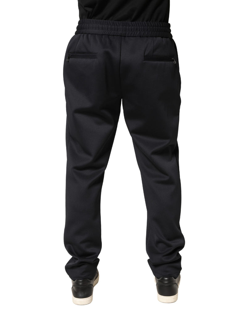 Pantalon de jogging skinny en polyester noir Dolce &amp; Gabbana