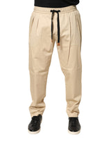 Pantalon de jogging skinny en coton beige Dolce &amp; Gabbana pour homme