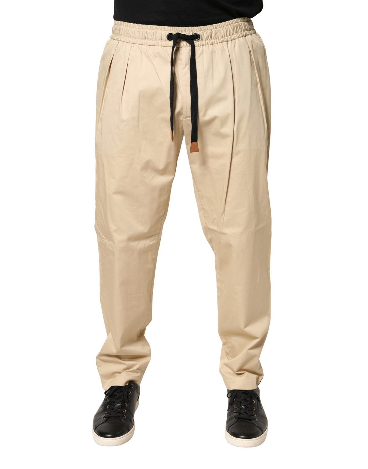 Pantalon de jogging skinny en coton beige Dolce &amp; Gabbana pour homme