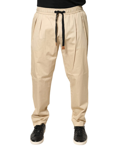 Pantalon de jogging skinny en coton beige Dolce &amp; Gabbana pour homme