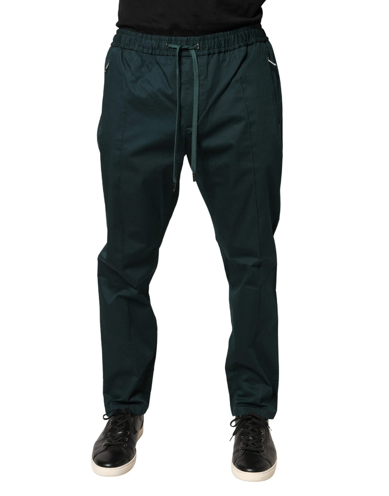 Dolce & Gabbana Groene Katoenen Slim-fit Joggingbroek voor Heren