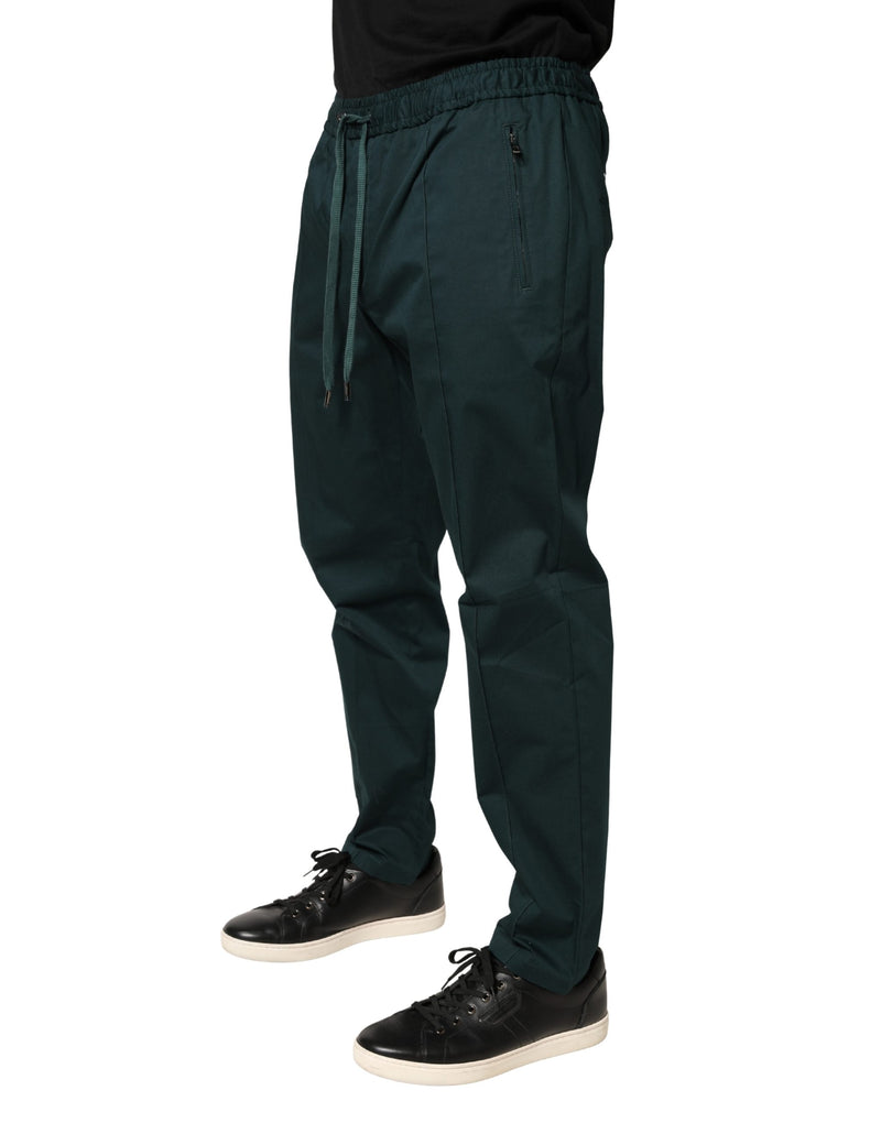Dolce & Gabbana Groene Katoenen Slim-fit Joggingbroek voor Heren