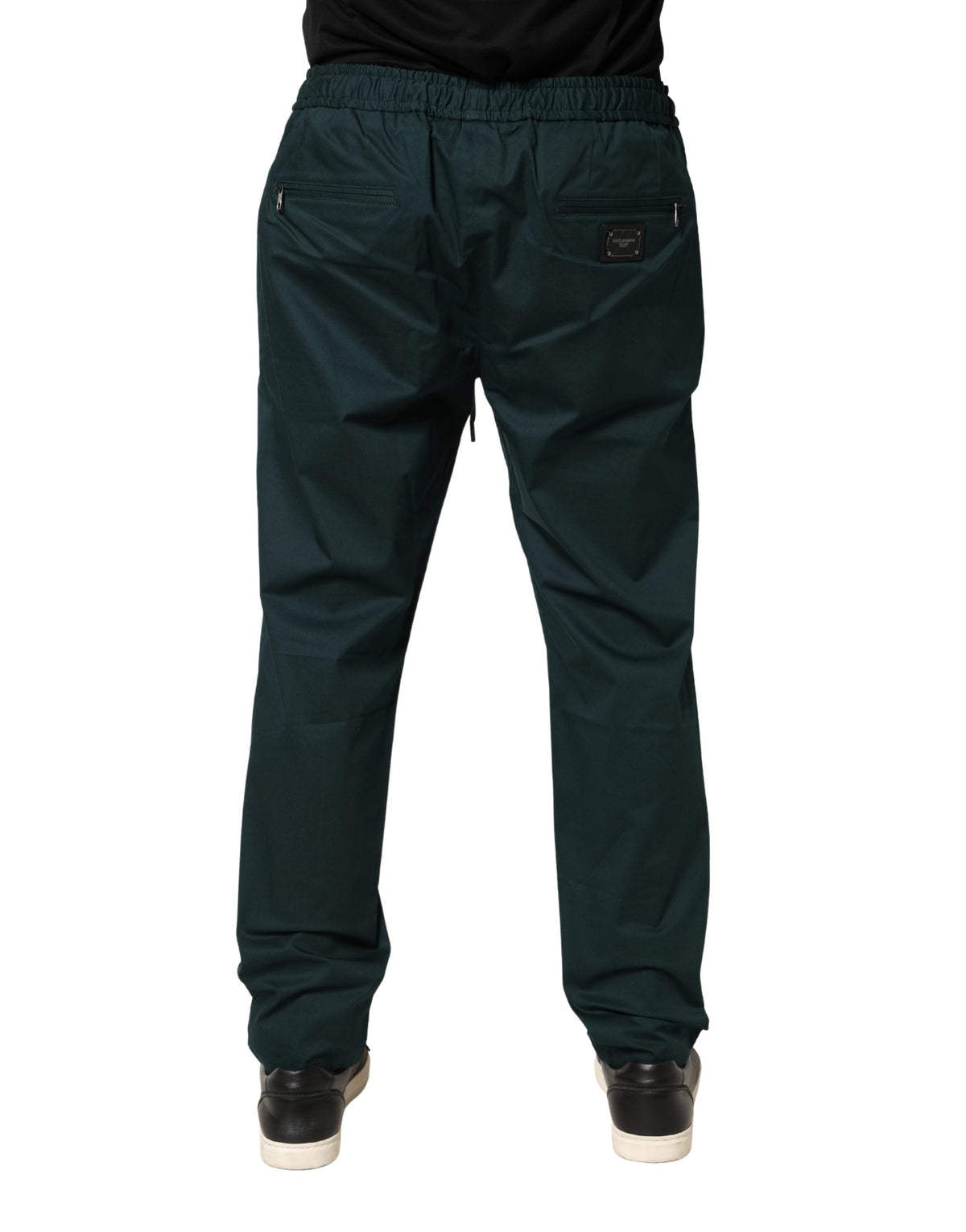 Pantalon de jogging skinny en coton vert Dolce &amp; Gabbana pour homme