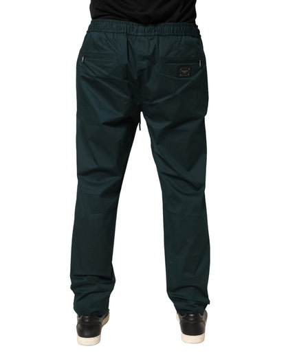 Pantalon de jogging skinny en coton vert Dolce &amp; Gabbana pour homme