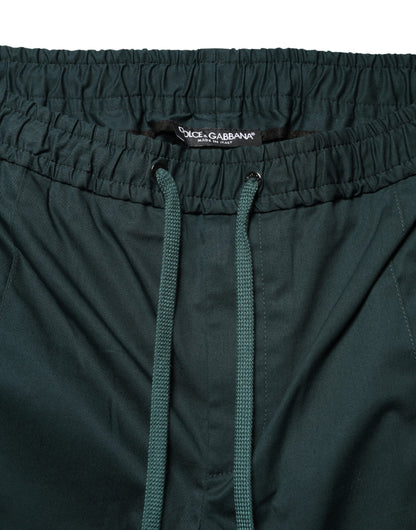 Pantalon de jogging skinny en coton vert Dolce &amp; Gabbana pour homme