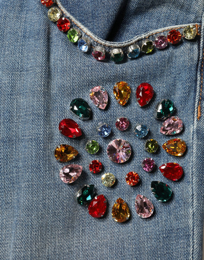 Jean en denim bleu orné Dolce &amp; Gabbana pour homme