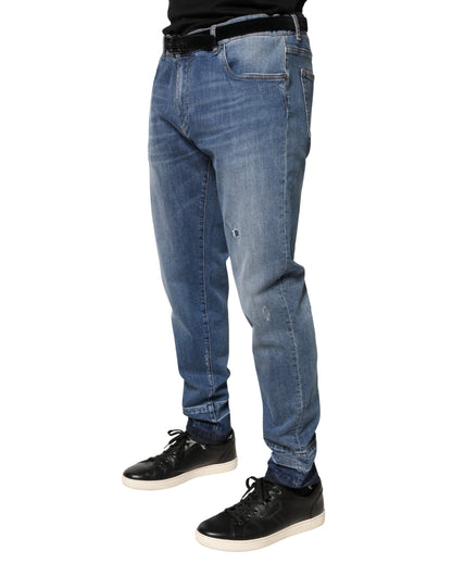 Jean skinny en coton bleu déchiré Dolce &amp; Gabbana