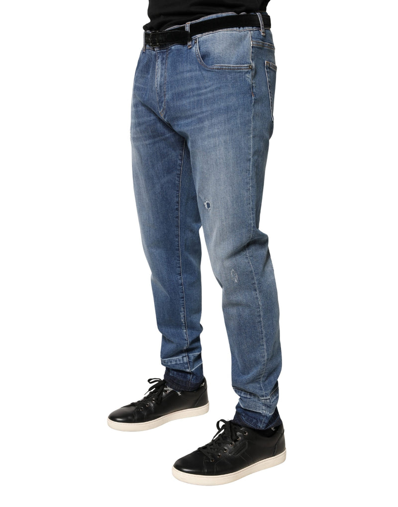 Jean skinny en coton bleu déchiré Dolce &amp; Gabbana