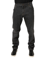 Jean en coton gris foncé coupe slim pour homme Dolce &amp; Gabbana