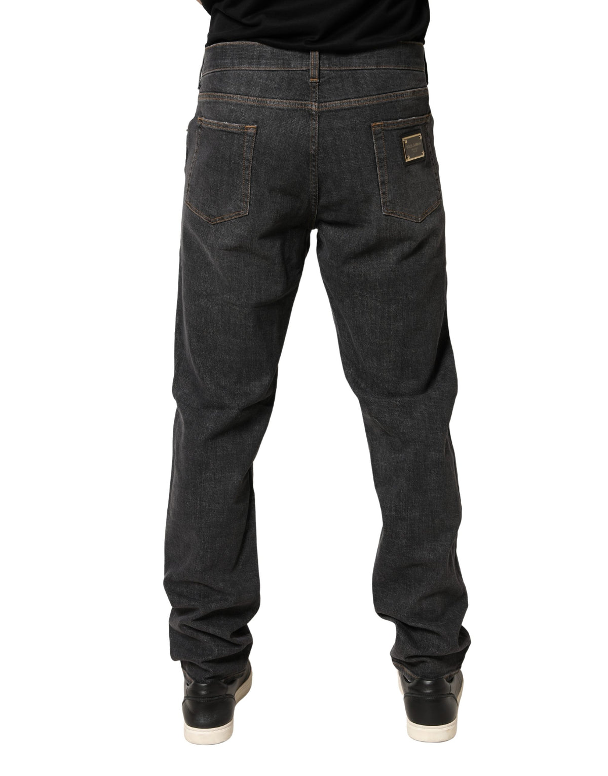 Jean en coton gris foncé coupe slim pour homme Dolce &amp; Gabbana