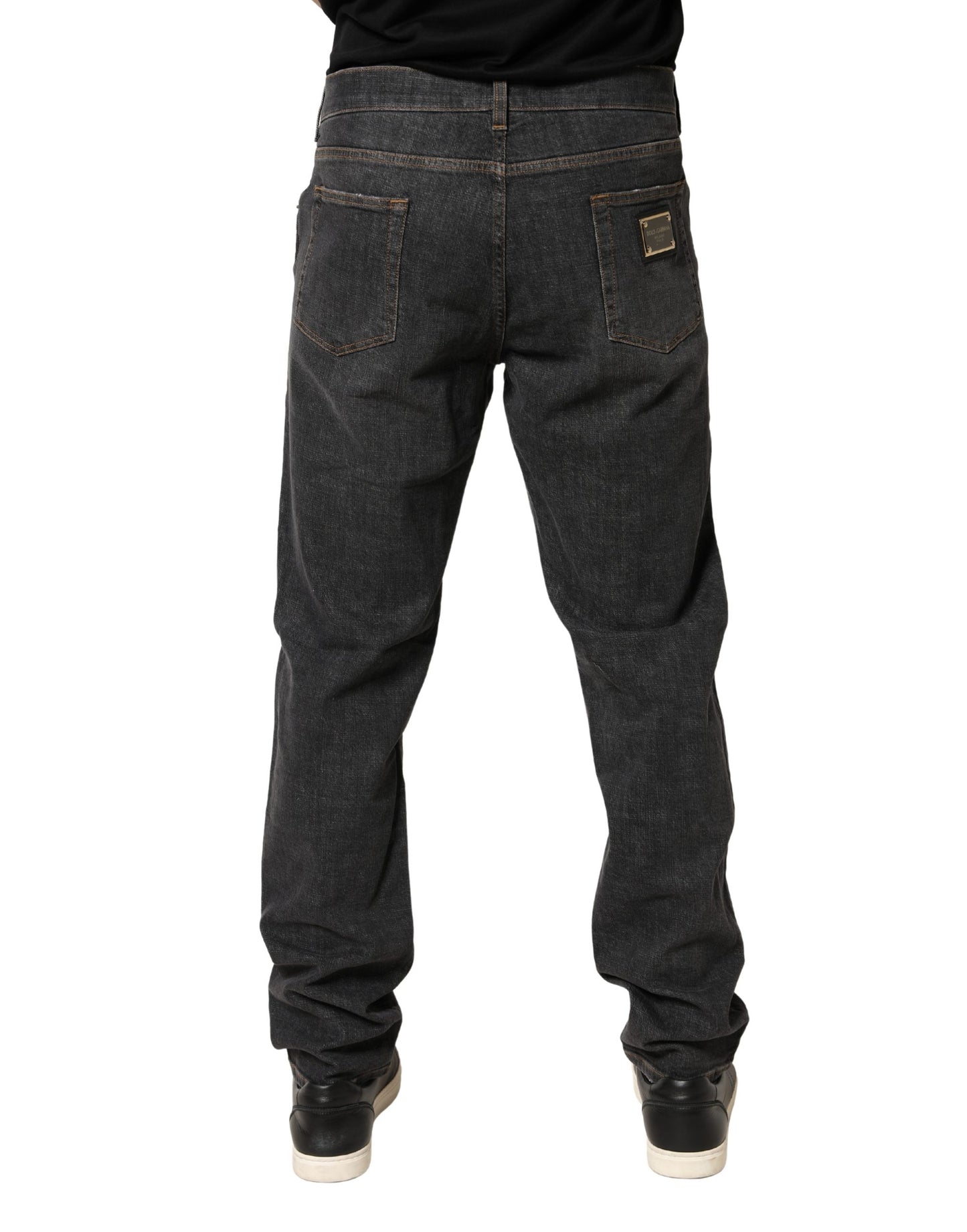 Jean en coton gris foncé coupe slim pour homme Dolce &amp; Gabbana