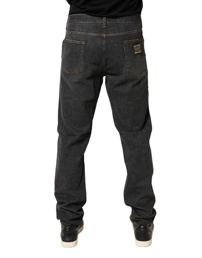 Jean en coton gris foncé coupe slim pour homme Dolce &amp; Gabbana