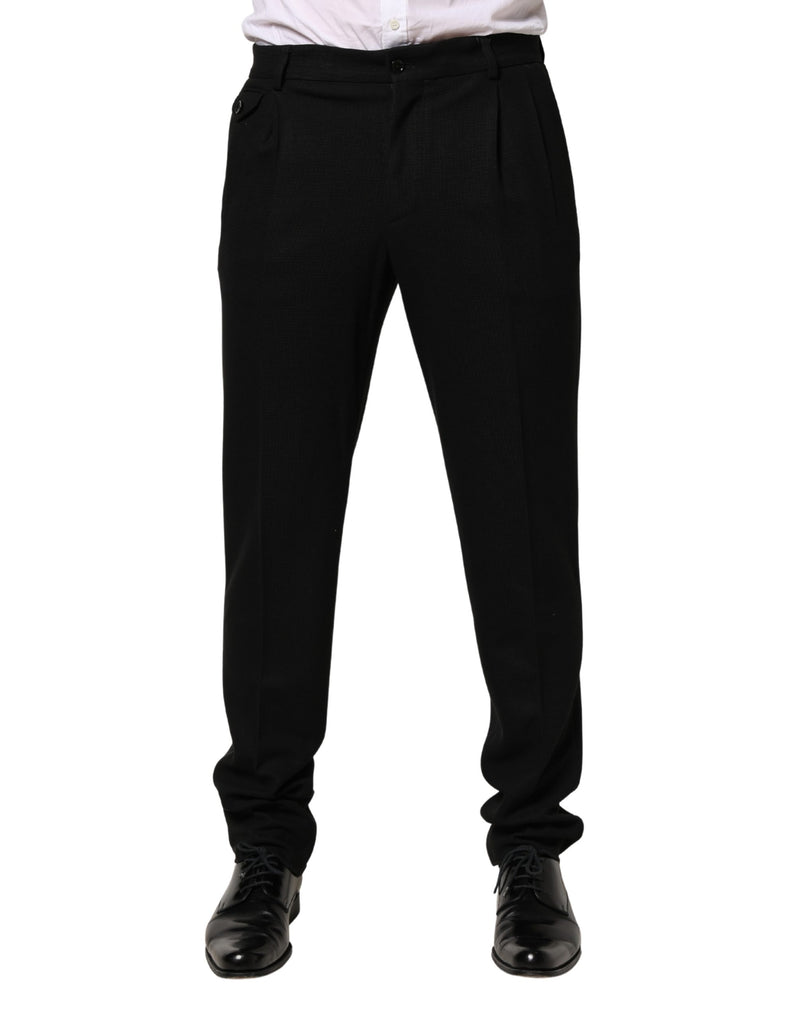 Pantalon habillé slim en laine noire pour homme Dolce &amp; Gabbana
