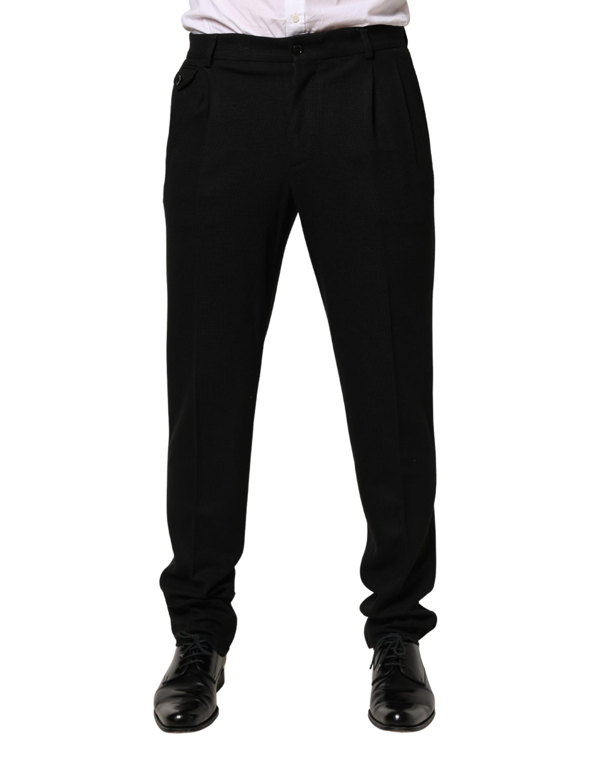Pantalon habillé slim en laine noire pour homme Dolce &amp; Gabbana