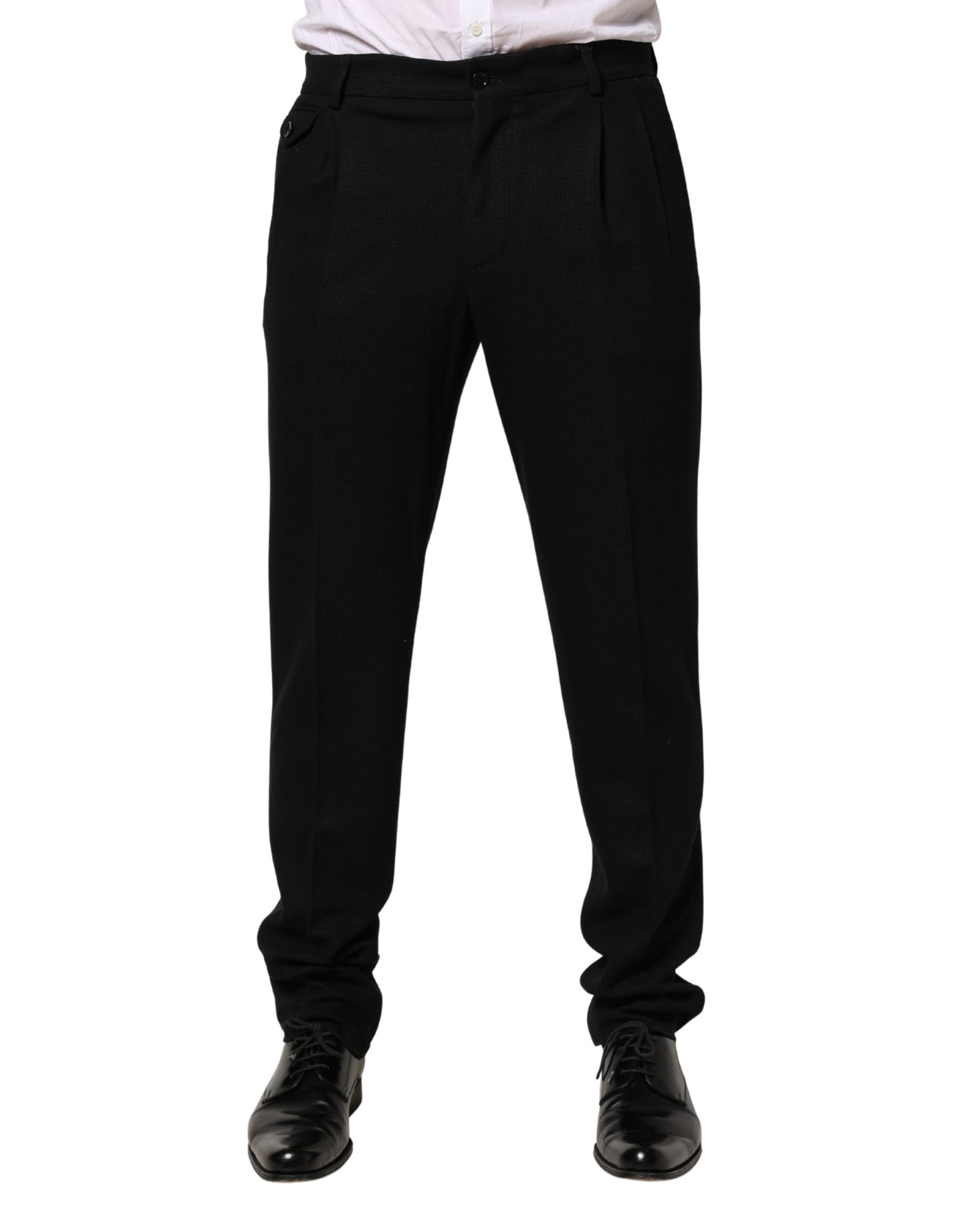 Pantalon habillé slim en laine noire pour homme Dolce &amp; Gabbana