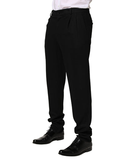 Pantalon habillé slim en laine noire pour homme Dolce &amp; Gabbana