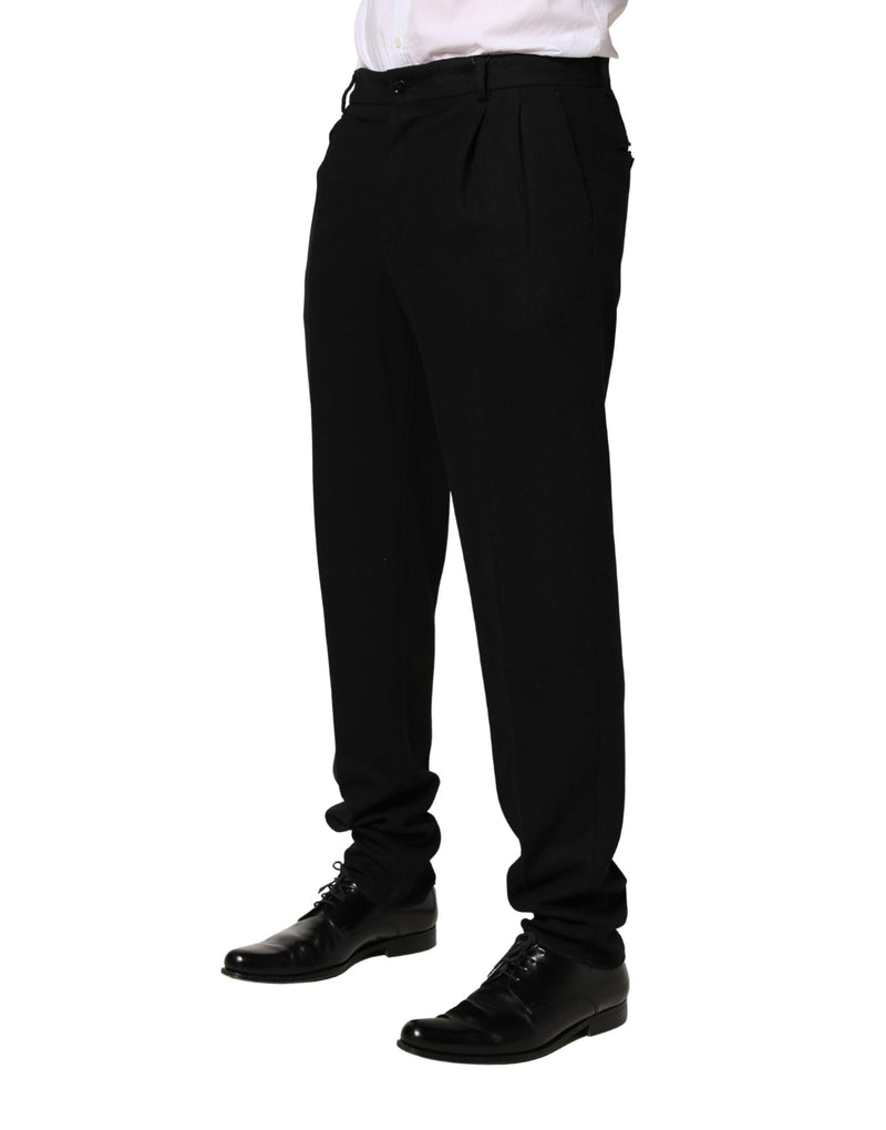 Pantalon habillé slim en laine noire pour homme Dolce &amp; Gabbana