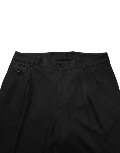 Pantalon habillé slim en laine noire pour homme Dolce &amp; Gabbana
