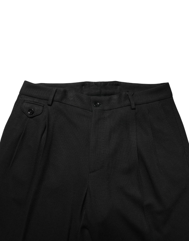 Pantalon habillé slim en laine noire pour homme Dolce &amp; Gabbana