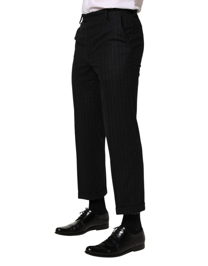 Robe en laine à rayures noires Dolce &amp; Gabbana, pantalon habillé