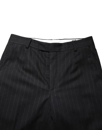 Robe en laine à rayures noires Dolce &amp; Gabbana, pantalon habillé