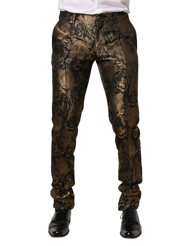 Dolce & Gabbana Gouden Jacquard Jurk Formele Heren Broek