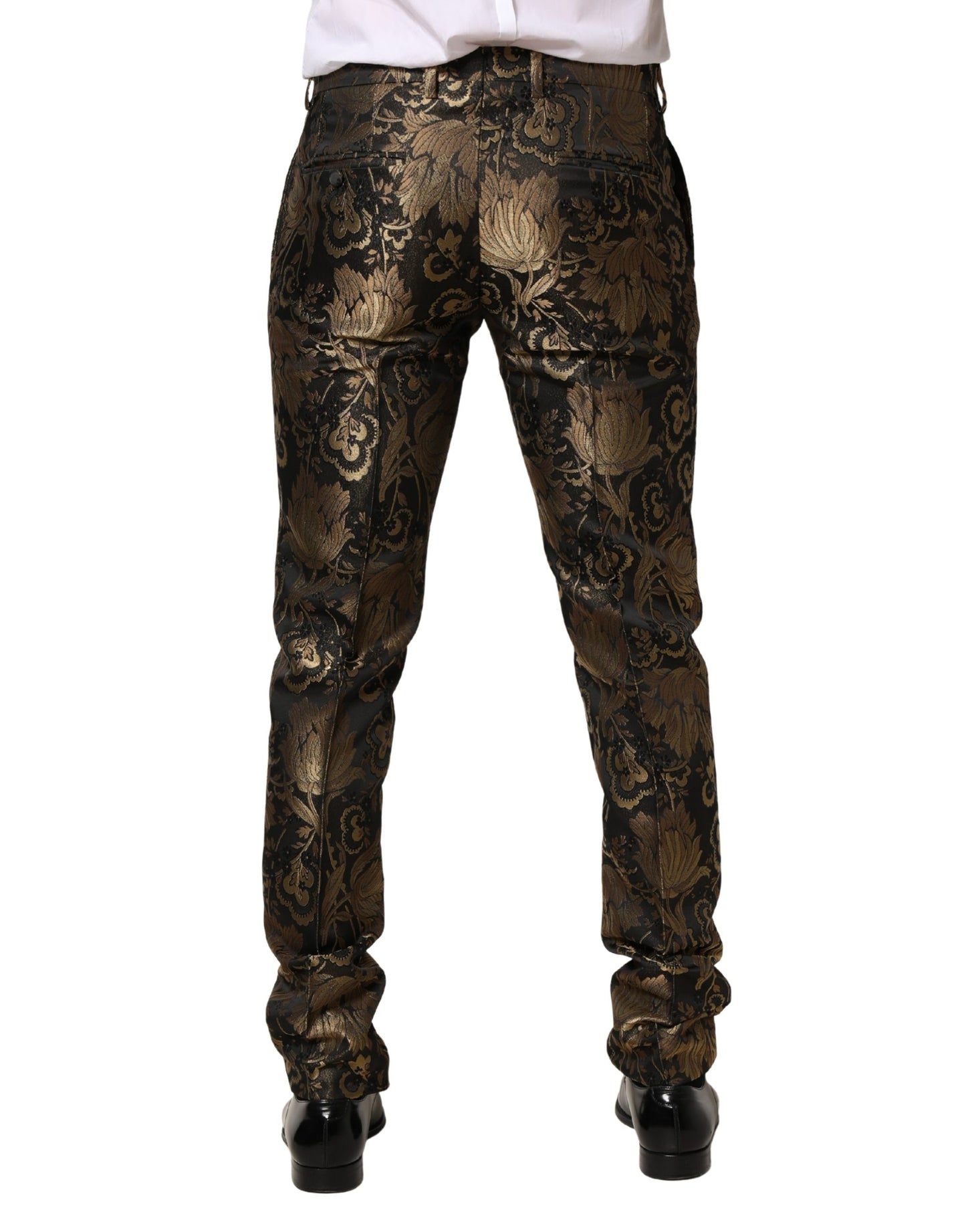 Pantalon habillé Dolce &amp; Gabbana en jacquard doré pour homme