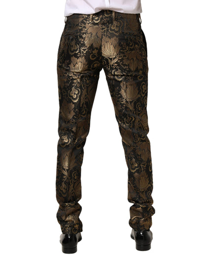 Pantalon habillé Dolce &amp; Gabbana en jacquard doré pour homme
