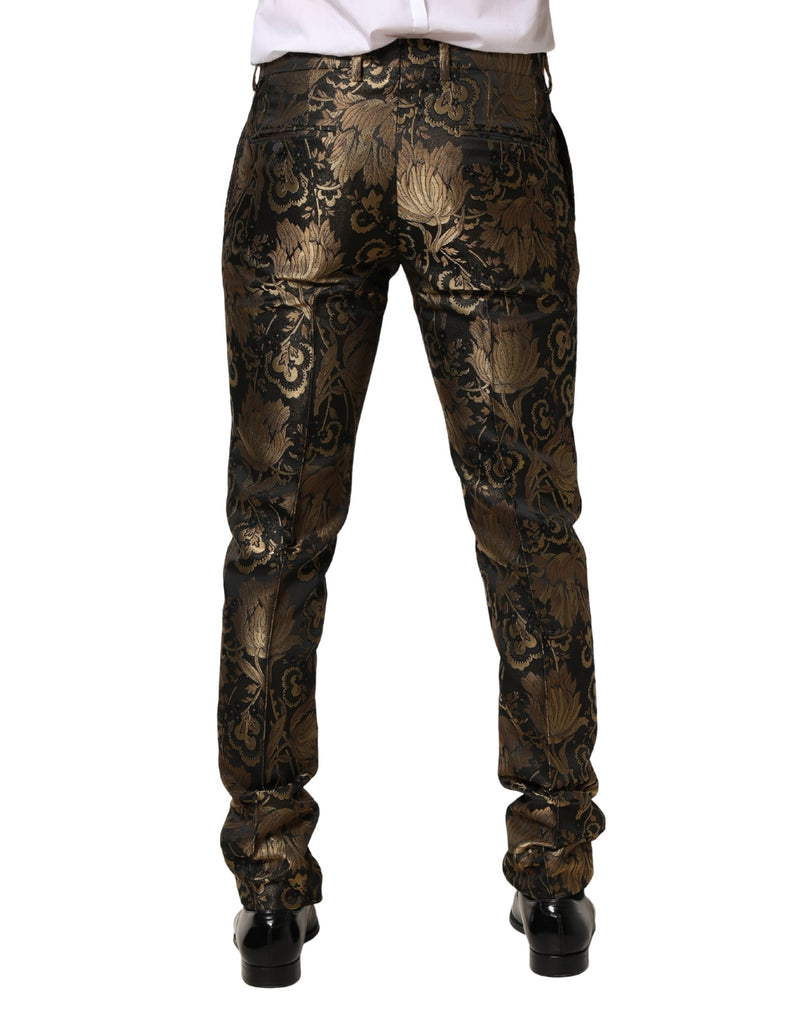 Dolce & Gabbana Gouden Jacquard Jurk Formele Heren Broek