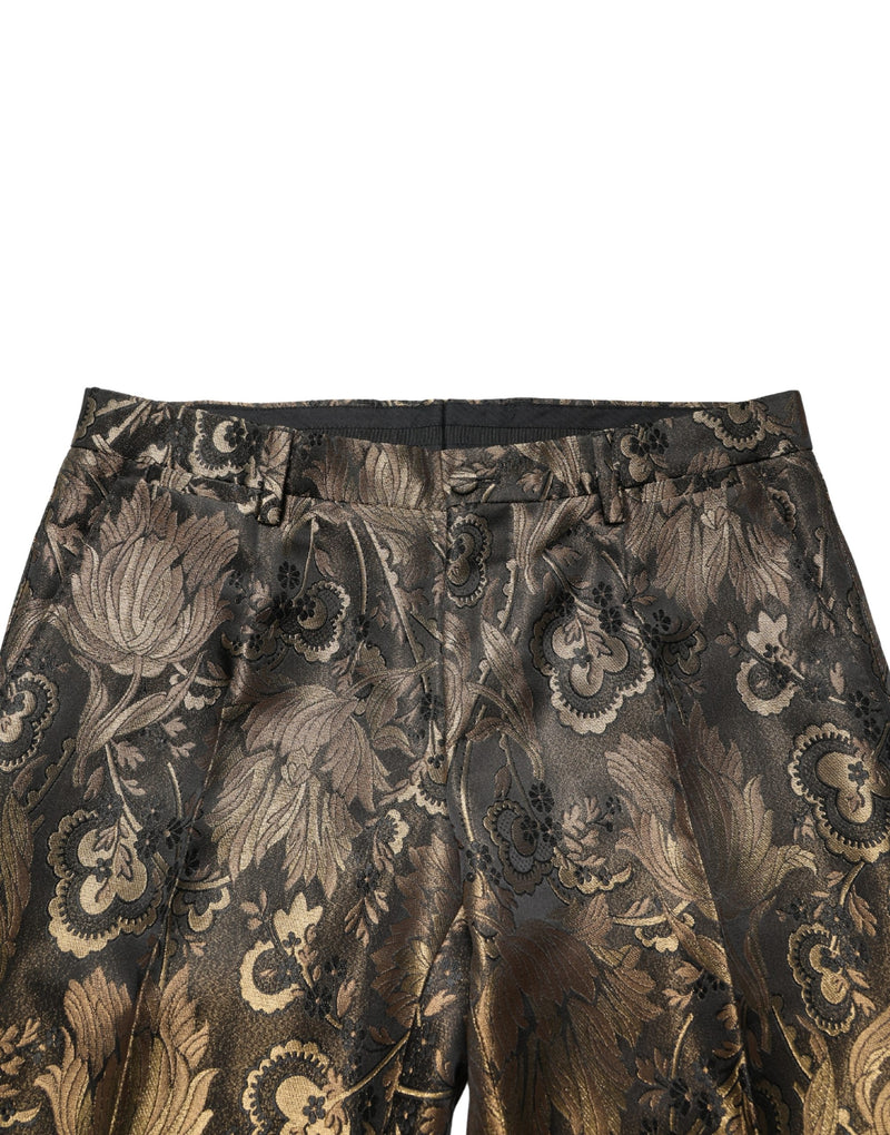 Dolce & Gabbana Gouden Jacquard Jurk Formele Heren Broek
