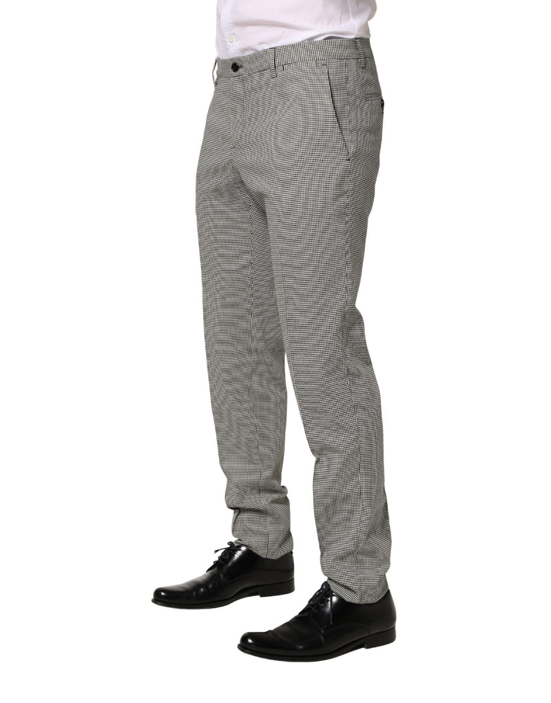 Dolce & Gabbana Grijze Katoenen Skinny Jurk Formele Pantalon Broek