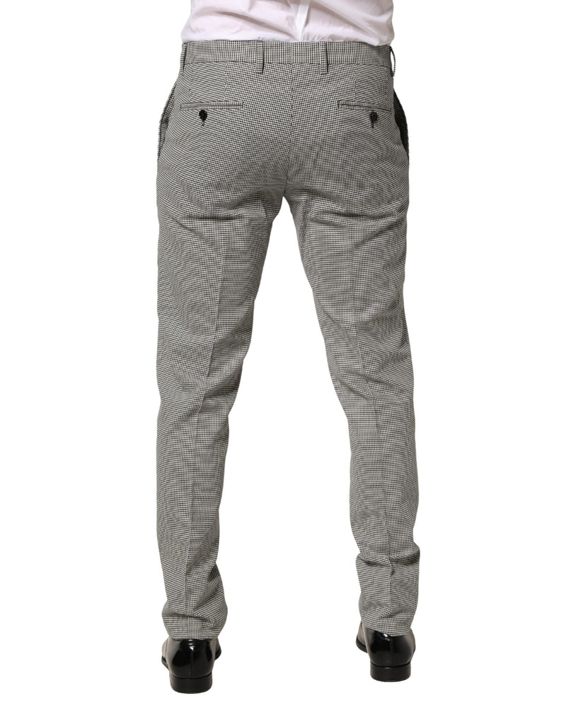 Dolce & Gabbana Grijze Katoenen Skinny Jurk Formele Pantalon Broek