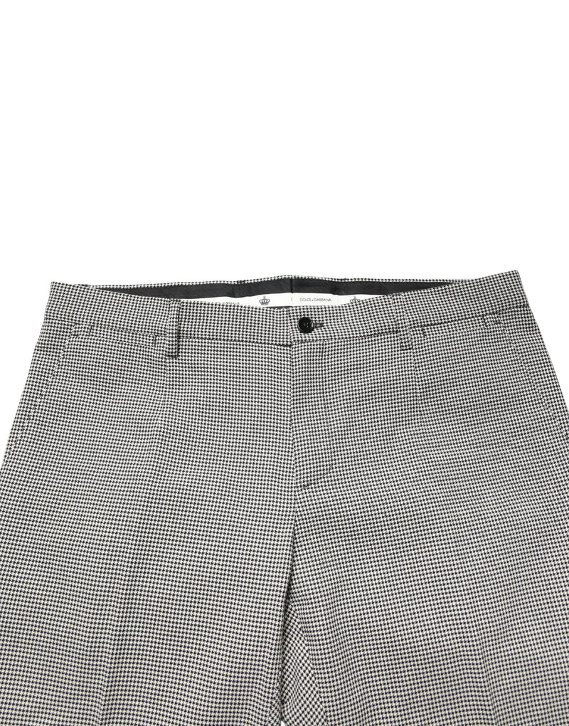 Dolce & Gabbana Grijze Katoenen Skinny Jurk Formele Pantalon Broek