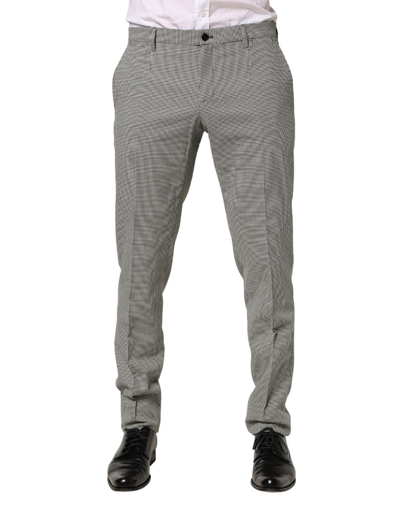 Dolce & Gabbana Grijze Katoenen Skinny Jurk Formele Pantalon Broek
