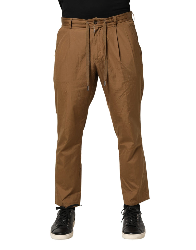 Pantalon chino droit en coton marron Dolce &amp; Gabbana pour homme