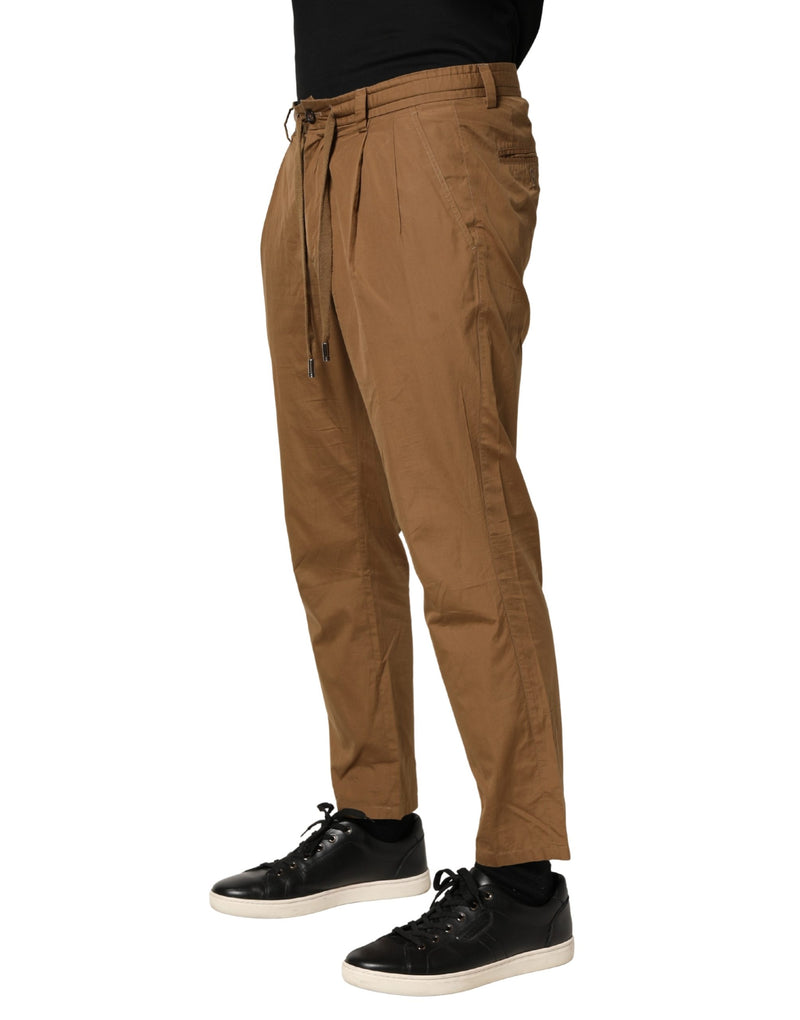 Pantalon chino droit en coton marron Dolce &amp; Gabbana pour homme