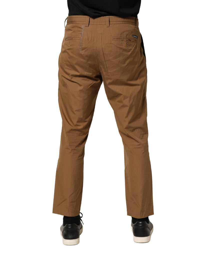 Pantalon chino droit en coton marron Dolce &amp; Gabbana pour homme