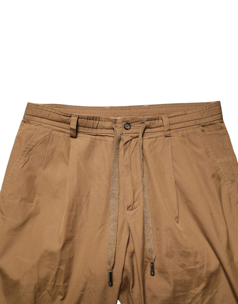 Pantalon chino droit en coton marron Dolce &amp; Gabbana pour homme