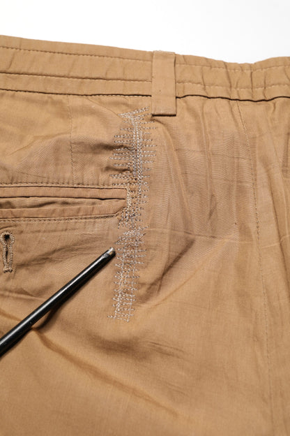 Pantalon chino droit en coton marron Dolce &amp; Gabbana pour homme