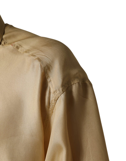 Chemise oversize Dolce &amp; Gabbana jaune en soie à boutons pour homme