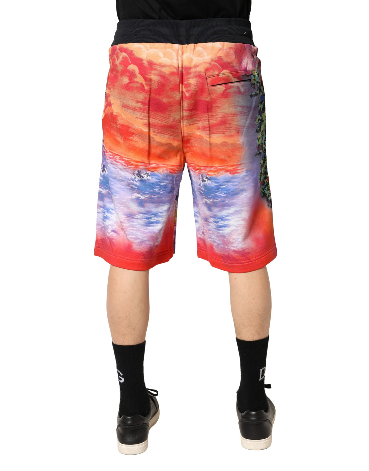 Bermuda en coton à imprimé graphique multicolore Dolce &amp; Gabbana