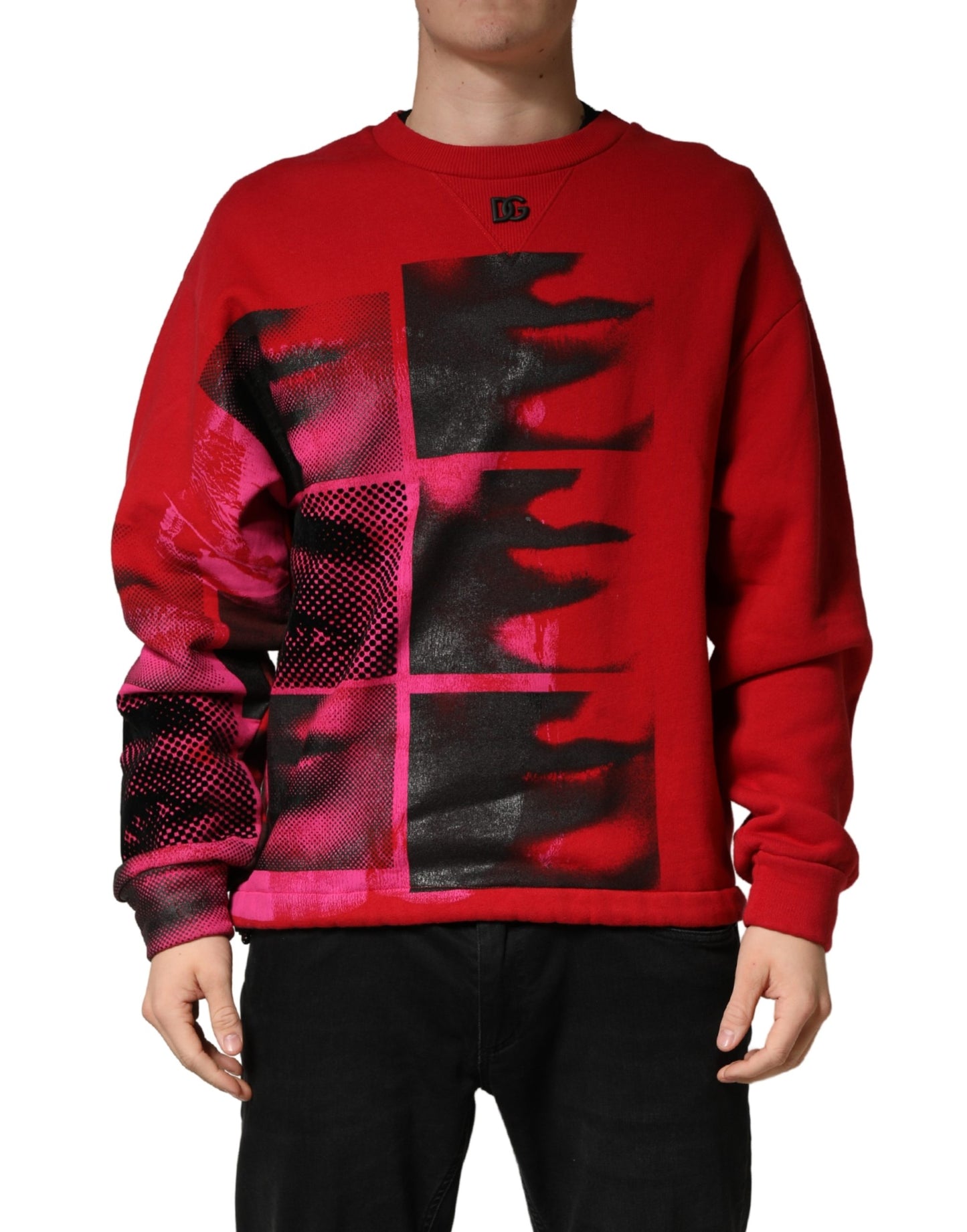 Sweat-shirt Dolce &amp; Gabbana rouge à col rond pour homme