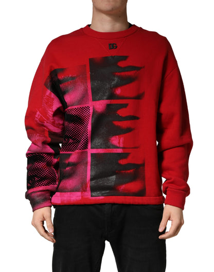 Sweat-shirt Dolce &amp; Gabbana rouge à col rond pour homme